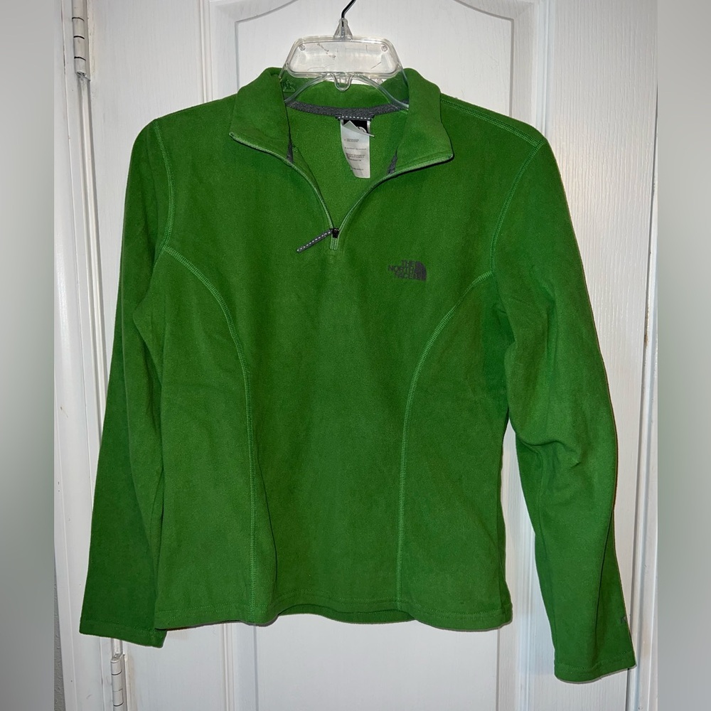 The North Face Green Quarter Zip Pullover Lightweight Fleece Sweatshirt Size S